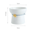 Simple Footed Ceramic Water Bowl for Cats & Small Dogs