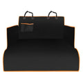 Black dog boot liner with orange edging and side flaps
