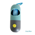 Blue grey LED poop bag holder with blue clip