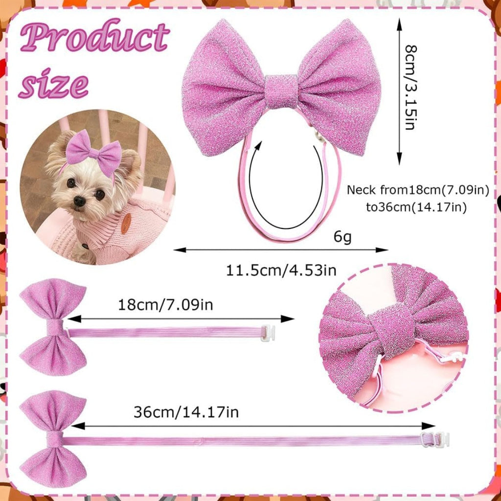 Bow headband size guide: bow 8 x 11.5cm, band 18 to 36cm, 6g