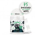 Tub of 75 Bugalugs pre-soaked pet wipes with 60mm round wipe