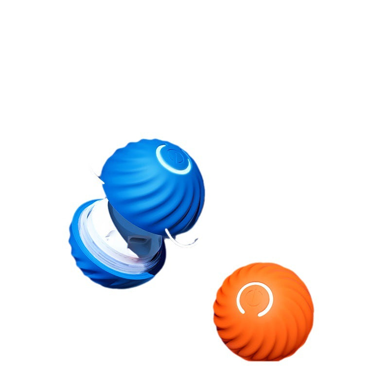 Blue and orange jumping balls opened
