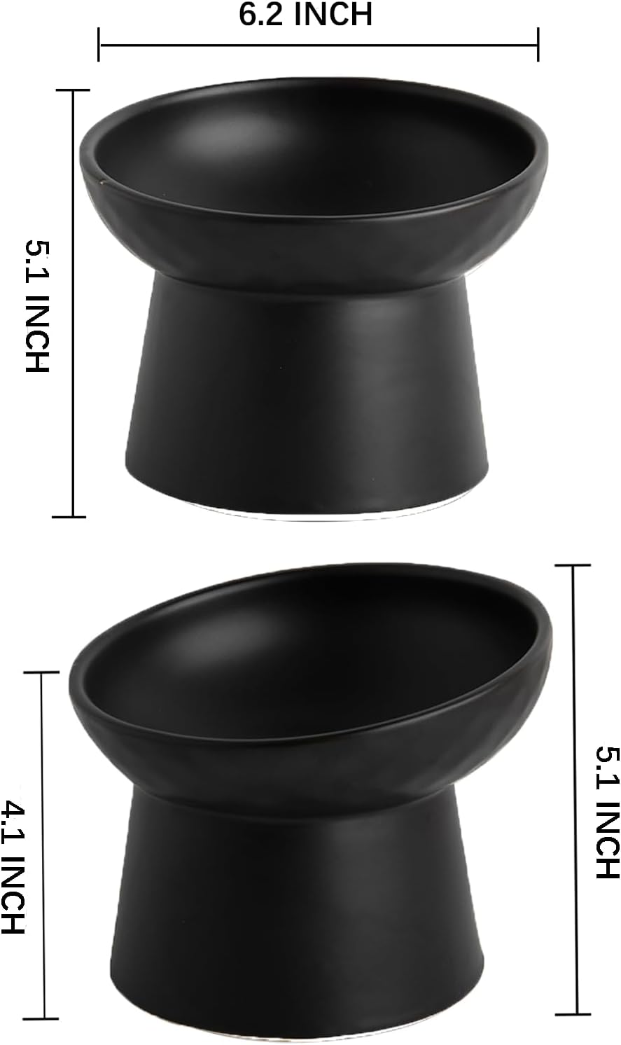 Raised Tilted Ceramic Cat Bowl – Whisker-Friendly Elevated Feeder