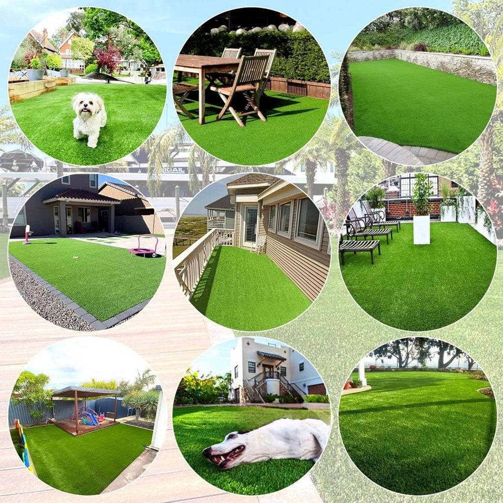 Artificial grass laid in gardens, patios and play areas, with dogs
