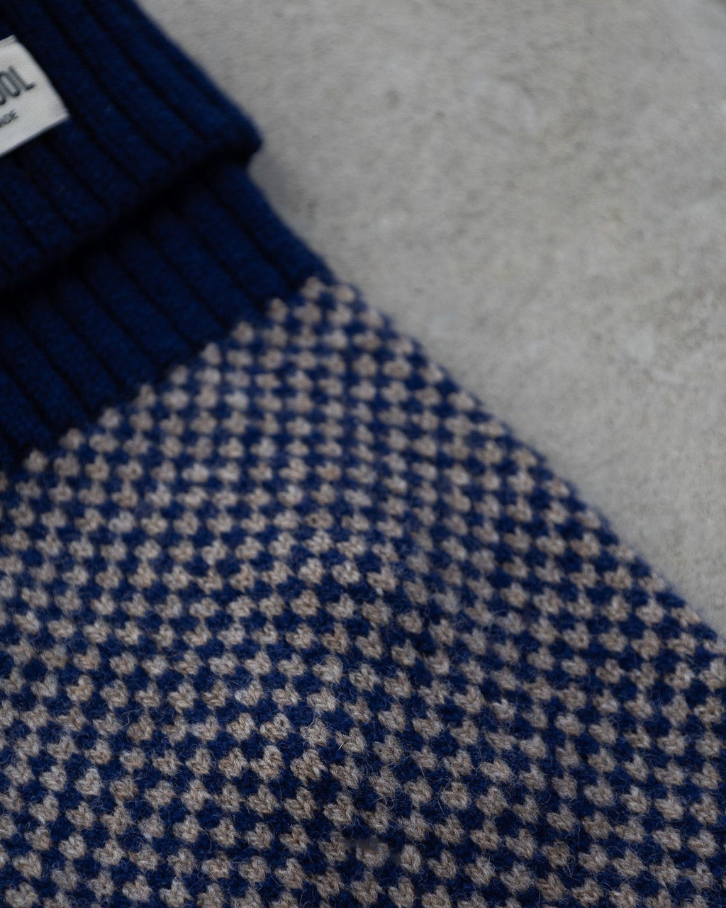 Navy Check Merino Dog Jumper – Soft Lambswool