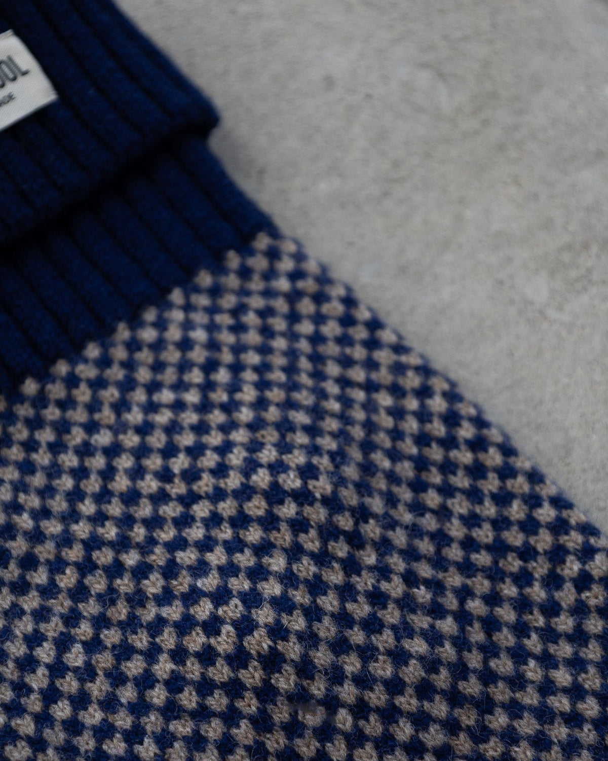 Navy Check Merino Dog Jumper – Soft Lambswool