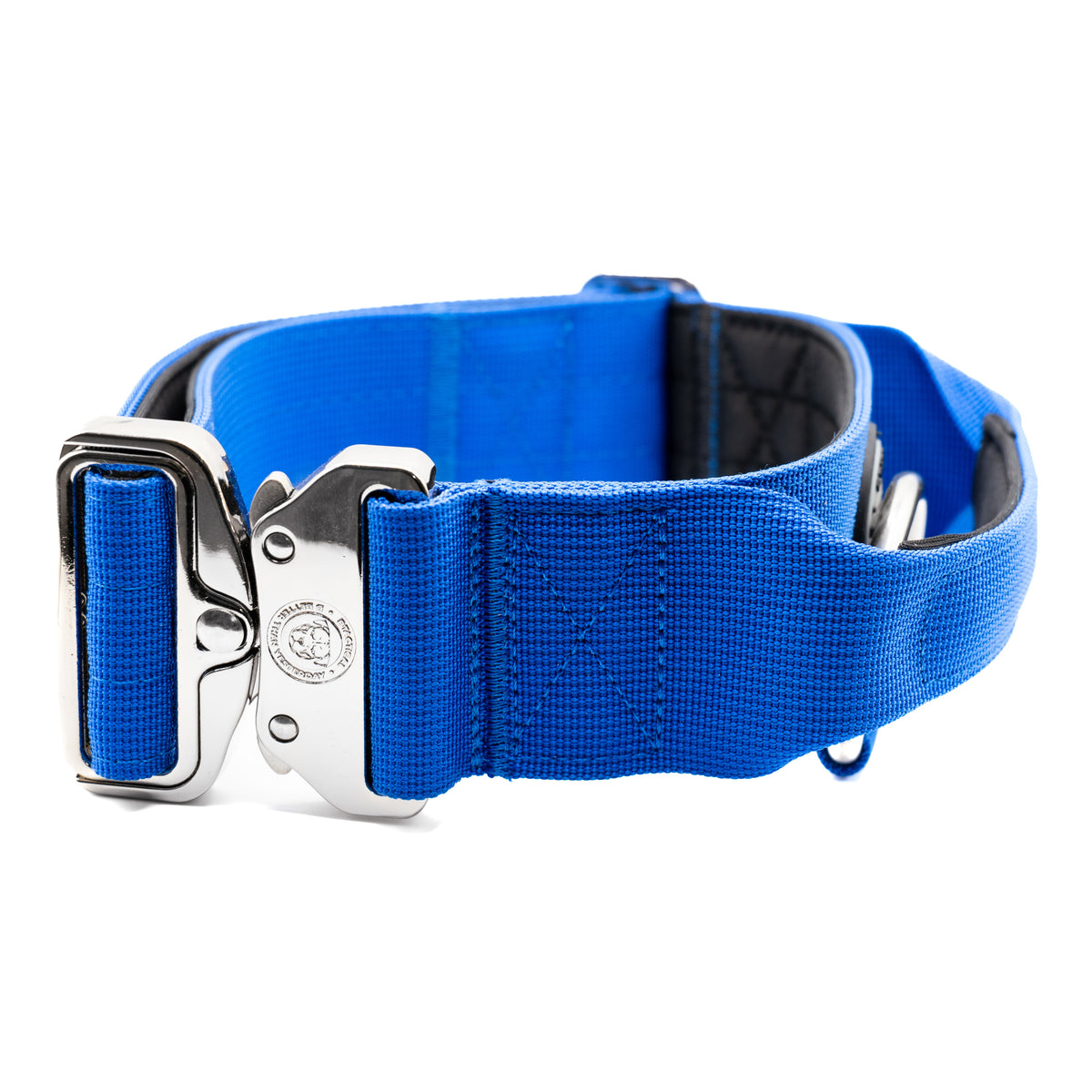BTactical 5cm royal blue nylon tactical dog collar with silver metal buckle