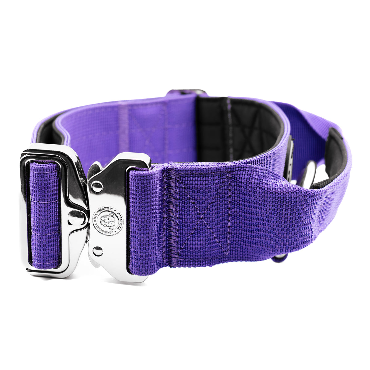 BTactical 5cm lavender purple nylon tactical dog collar with silver metal buckle