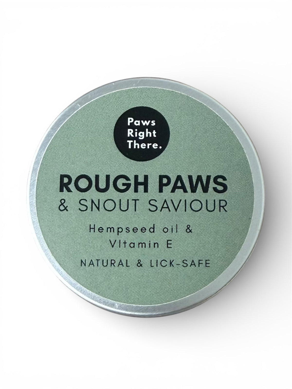 30ml tin of Rough Paws and Snout Saviour unscented balm with green label