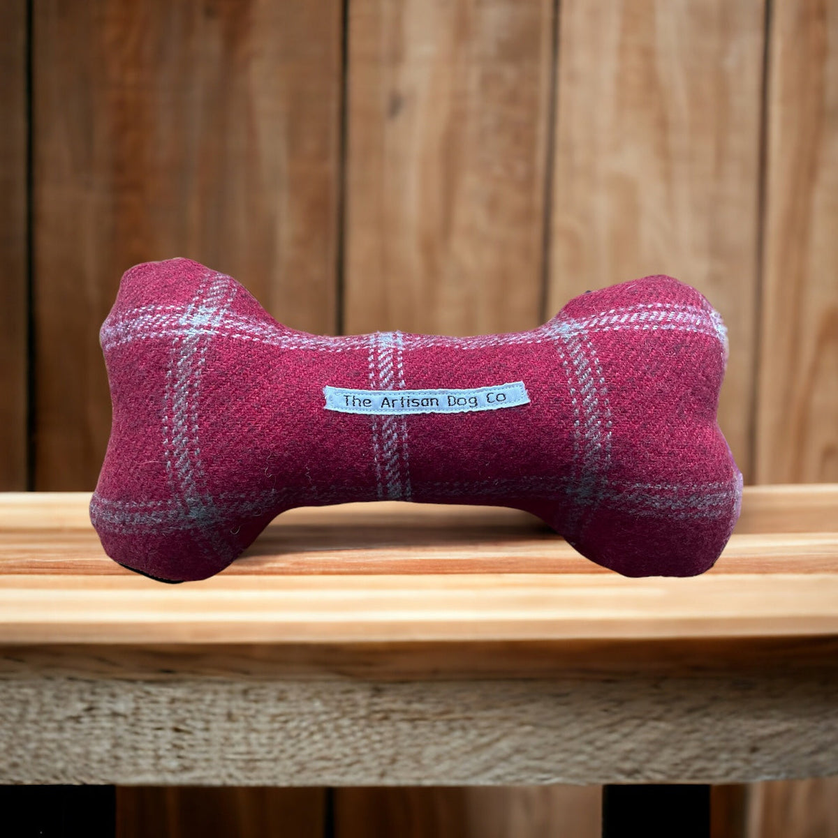 Handmade Squeaky Dog Bone Toy – Soft Fabric Plush, 2 Sizes