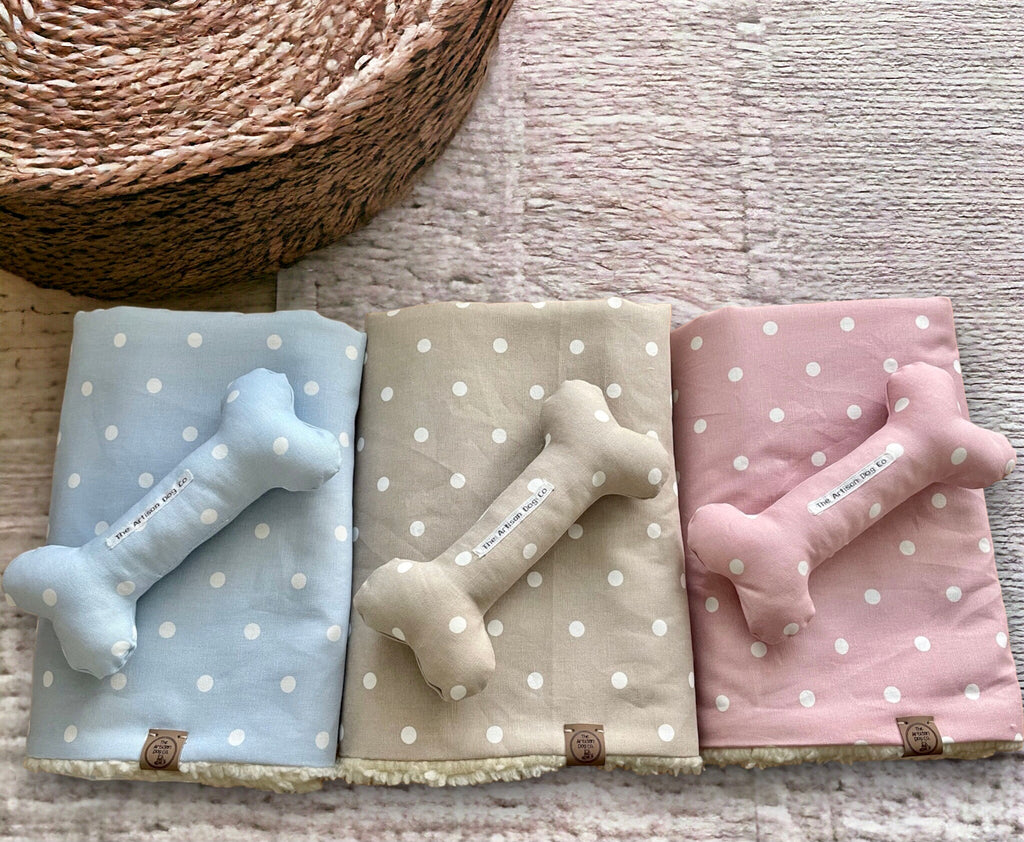 Handmade Squeaky Dog Bone Toy – Soft Fabric Plush, 2 Sizes