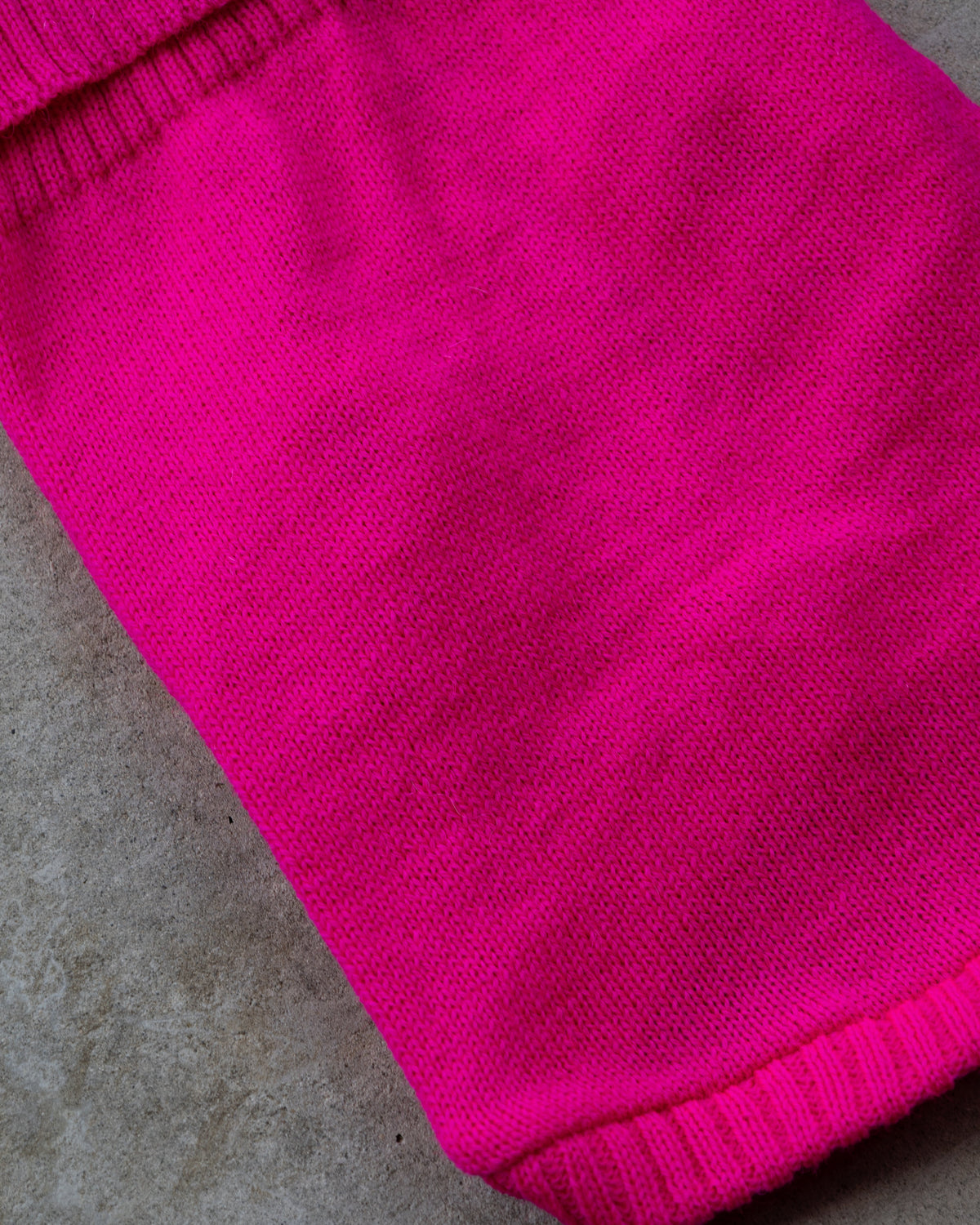 Close-up of the fandango pink wool knit
