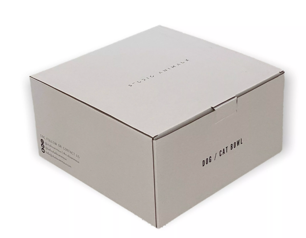 Grey gift box for the marble dog and cat bowl