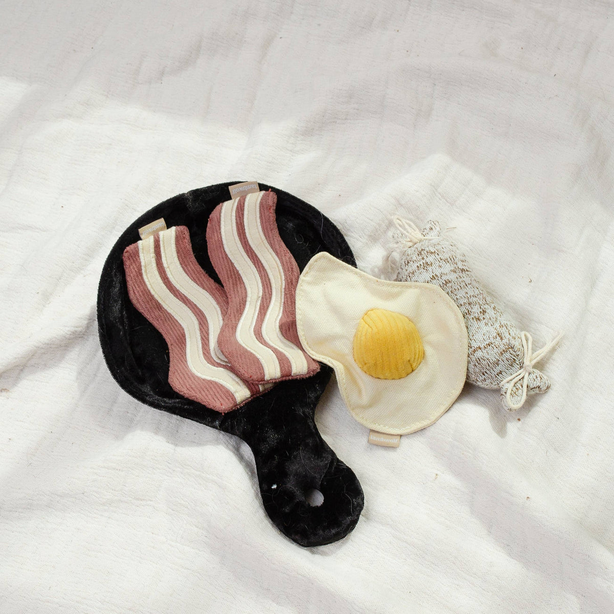 Breakfast puzzle dog toy detachable pieces
