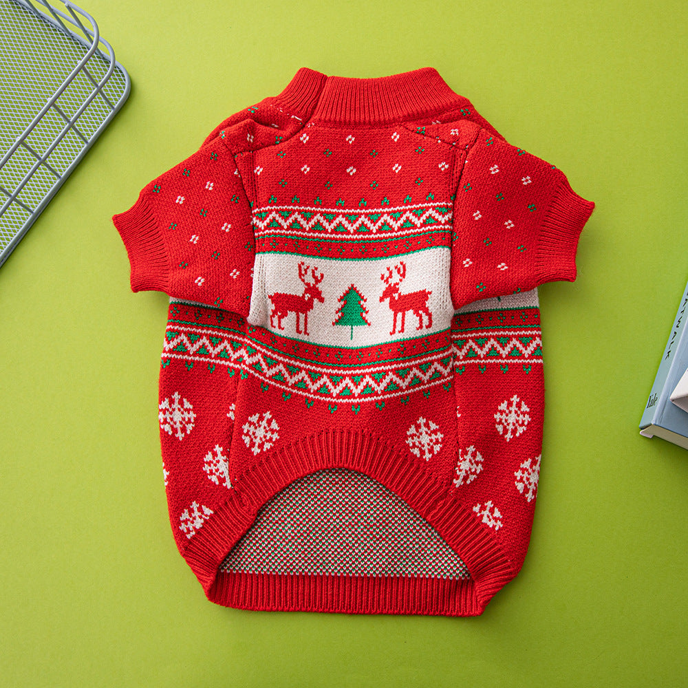 Christmas Tree & Reindeer Knit Dog Jumper 🎄