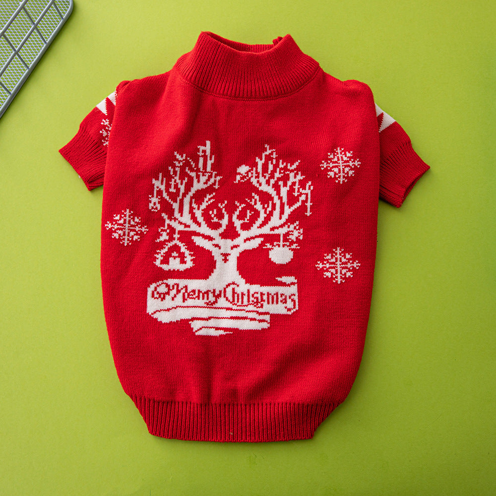 Christmas Tree & Reindeer Knit Dog Jumper 🎄