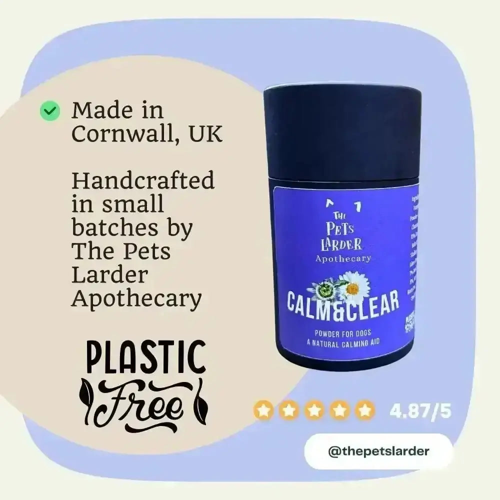 Calm & Clear tub with made in Cornwall, plastic-free graphic