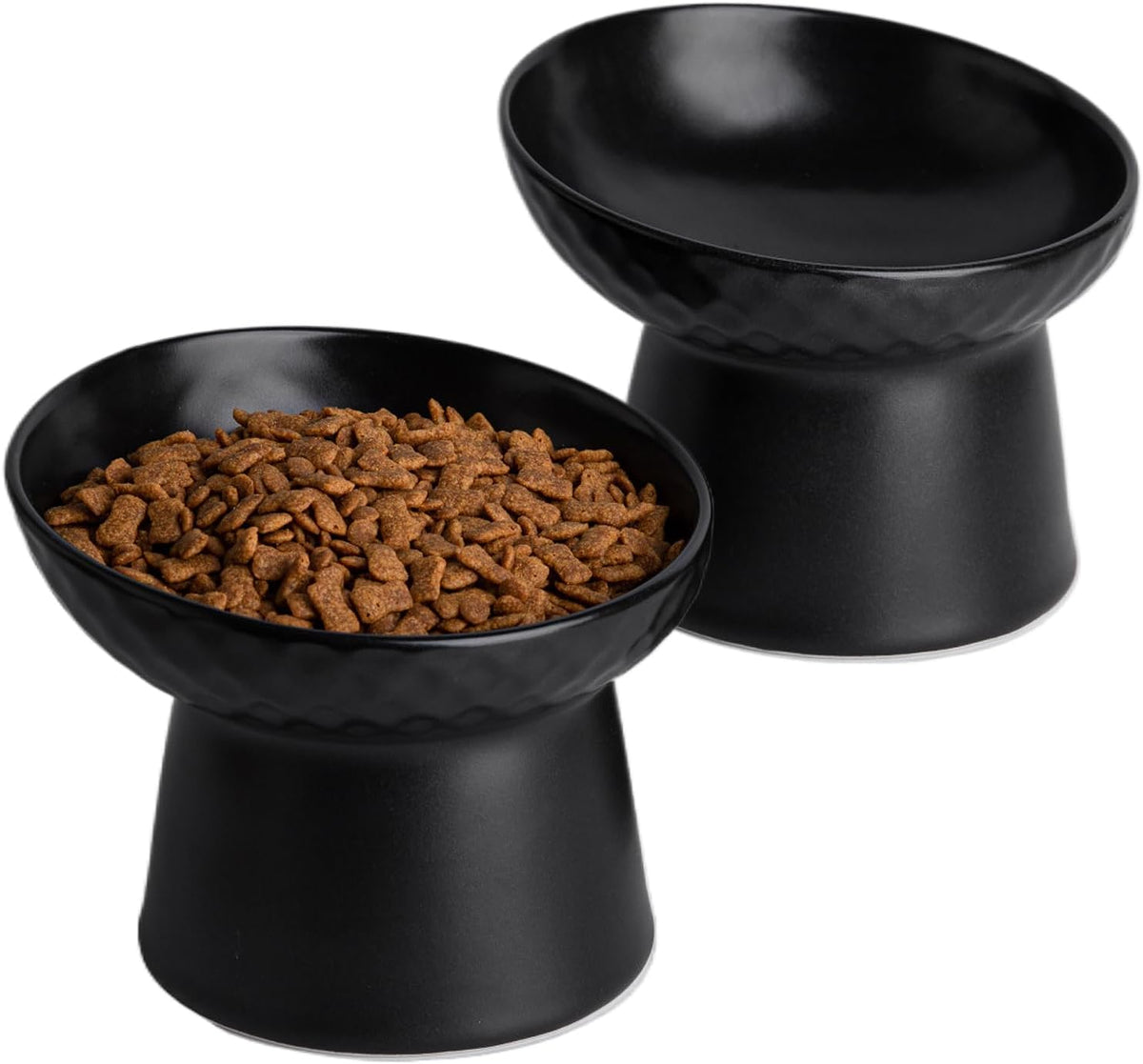 Raised Tilted Ceramic Cat Bowl – Whisker-Friendly Elevated Feeder