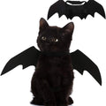 Black cat wearing Halloween bat wings costume