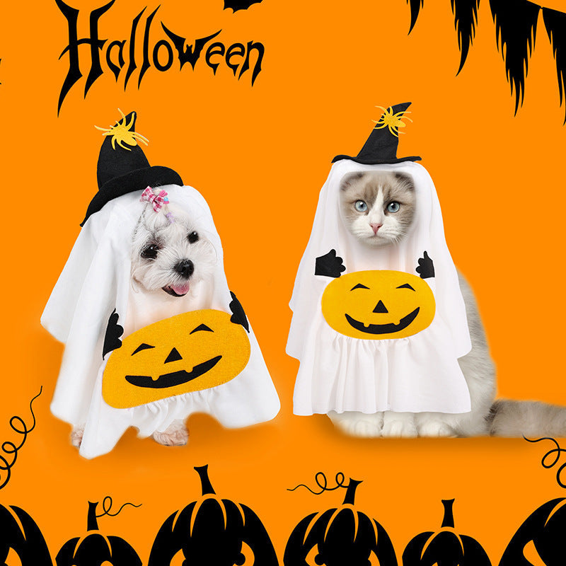 Pumpkin Ghost Dog Costume – Cute Halloween Suit 👻