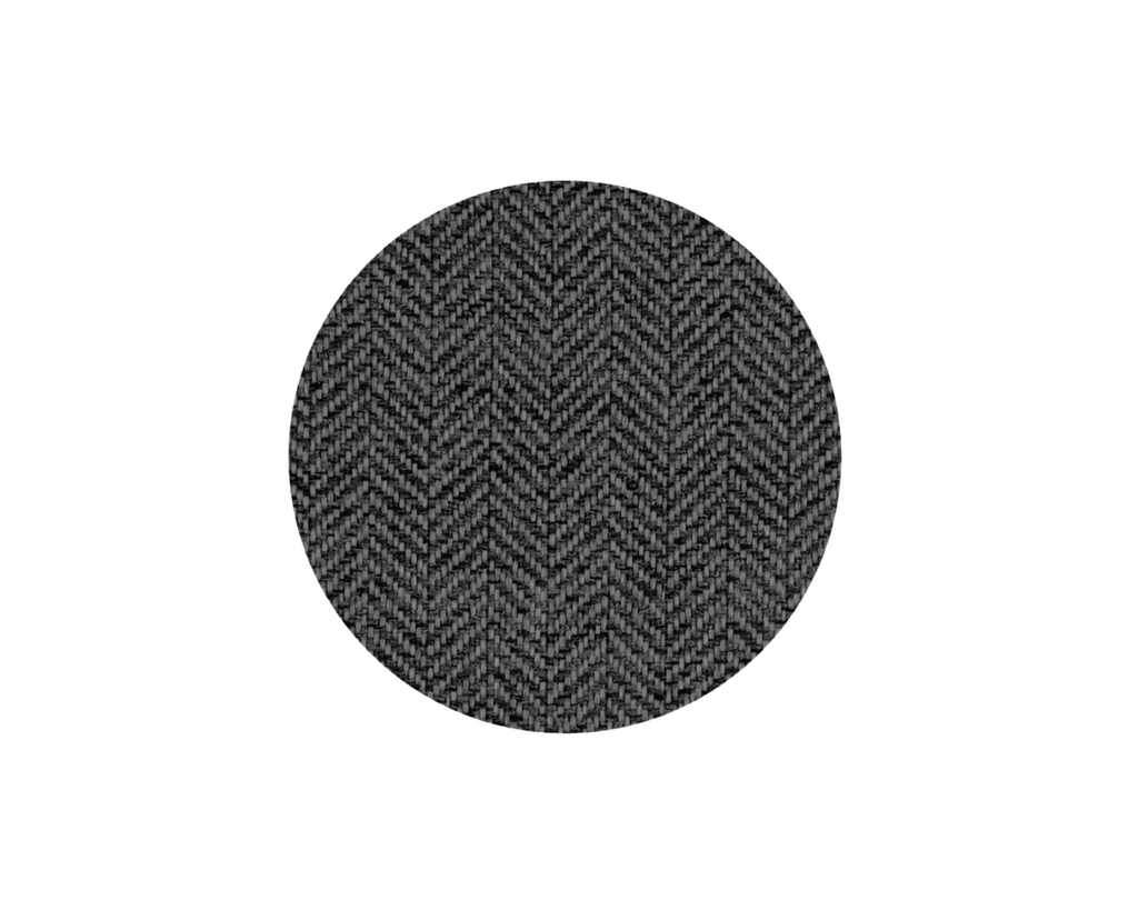 Swatch of the grey herringbone tweed used on the Balmoral blanket