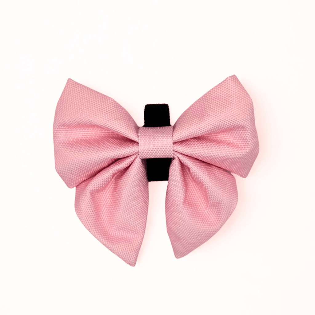 Pastel Pink Dog Sailor Bow in plain soft pink on a white background