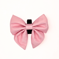 Pastel Pink Dog Sailor Bow in plain soft pink on a white background