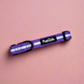 Lilac Blush Dog Collar on a pink background with white stripe and black buckle