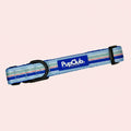 Front of the Sea Breeze Stripes Dog Collar with blue and green nautical stripes