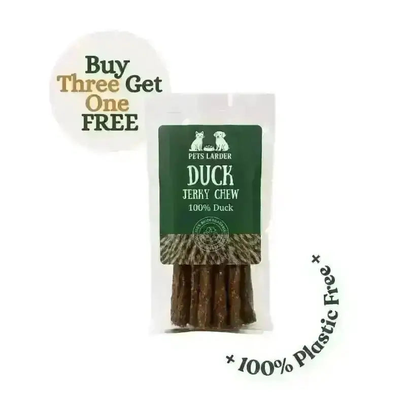 Bag of Pets Larder 100% duck jerky chew strips