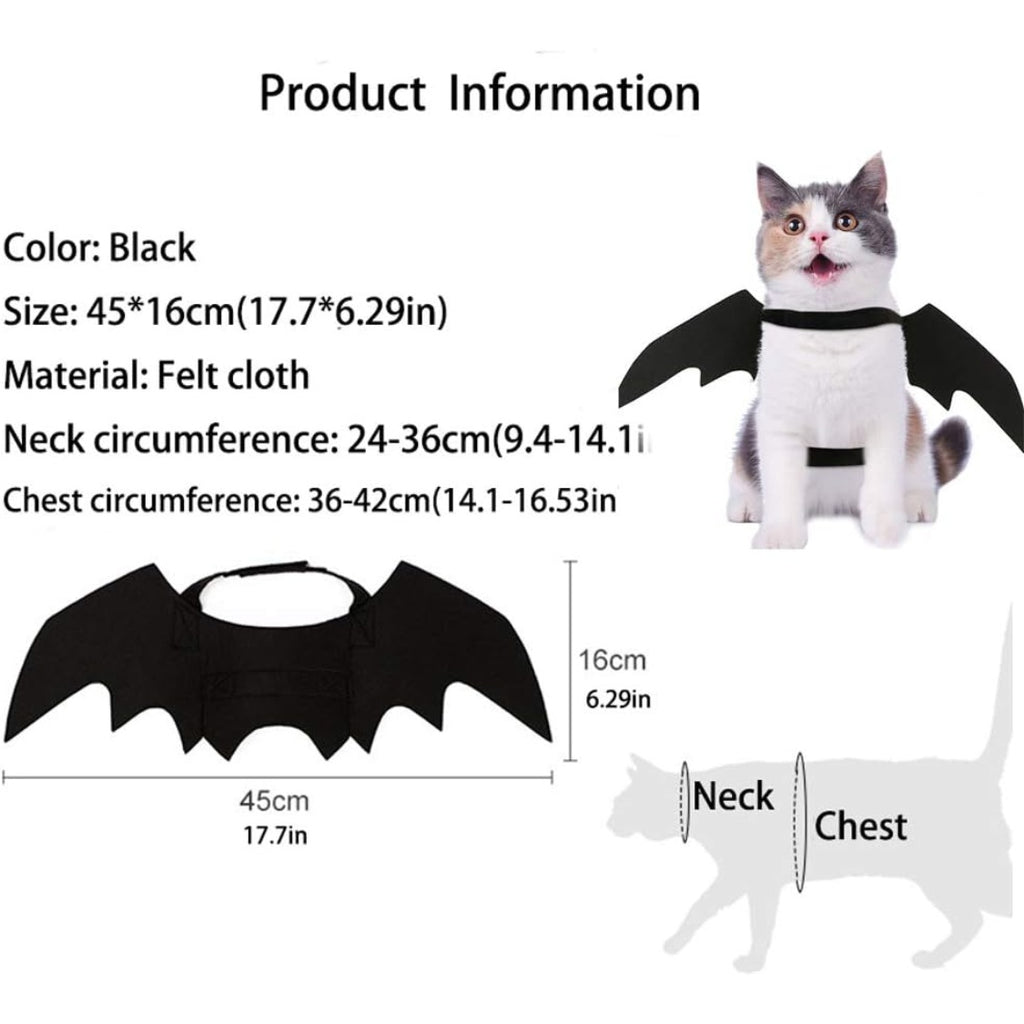Pet bat wings costume for cats and small dogs