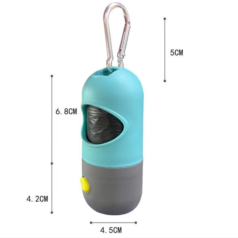 LED poop bag holder size guide: 4.5cm wide, about 11cm tall