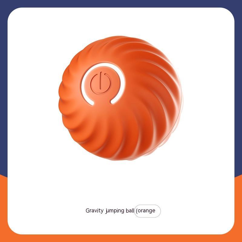 Orange jumping ball with power button