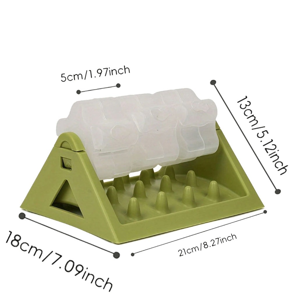Green puzzle feeder size guide, approx. 21 x 18 x 13cm