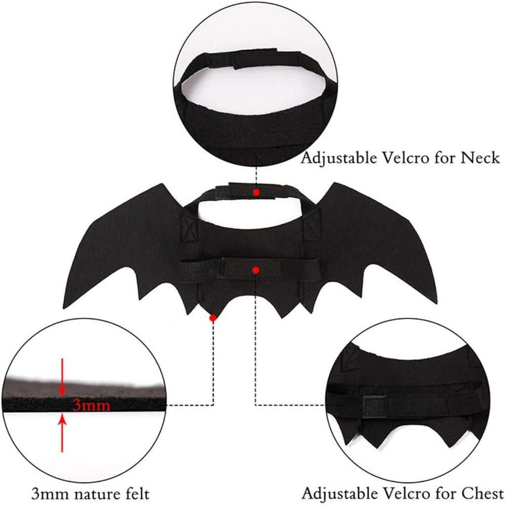 Halloween bat wings for pets with adjustable straps