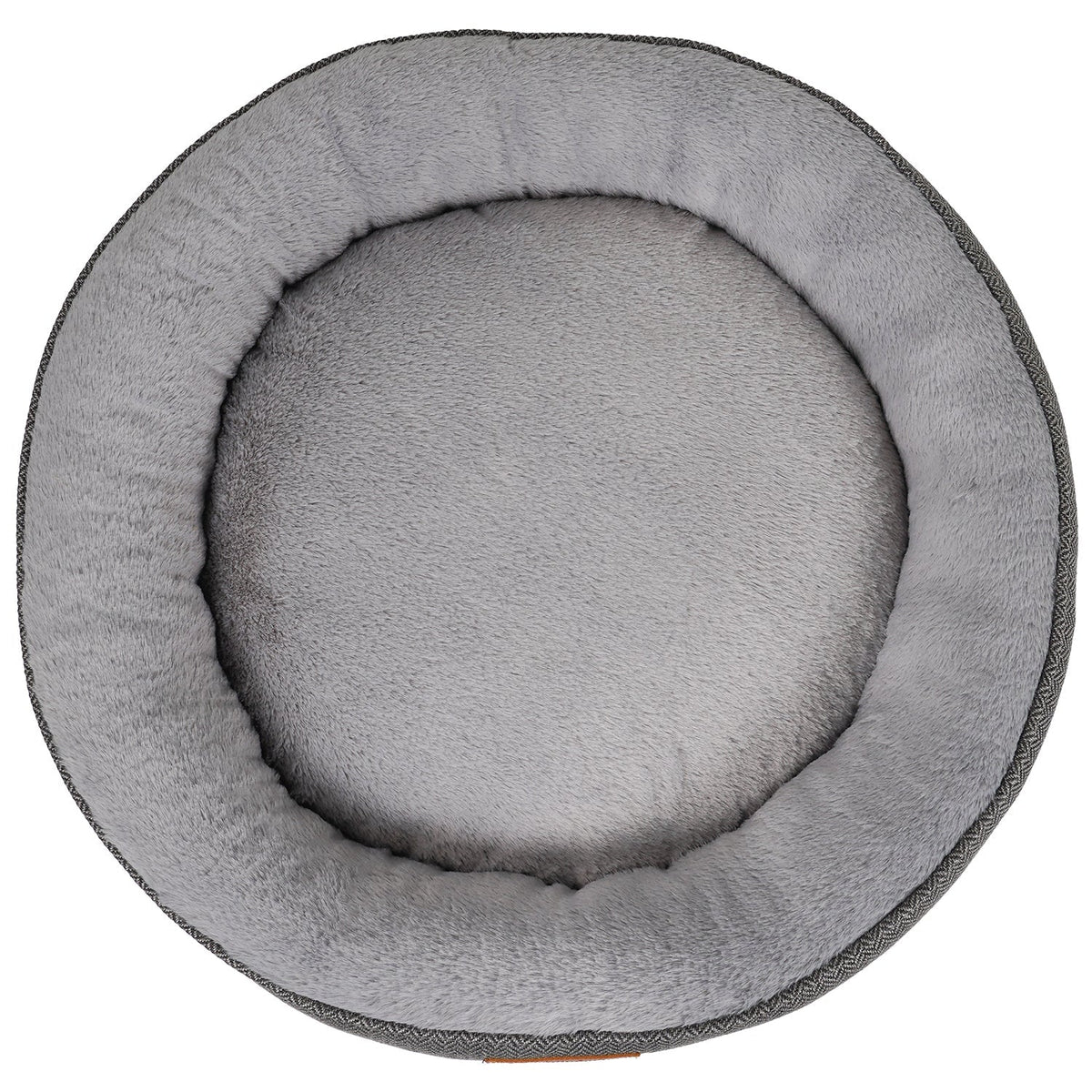Balmoral Calming Donut Dog Bed – Herringbone & Faux Fur
