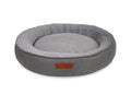 Balmoral Calming Donut Dog Bed – Herringbone & Faux Fur