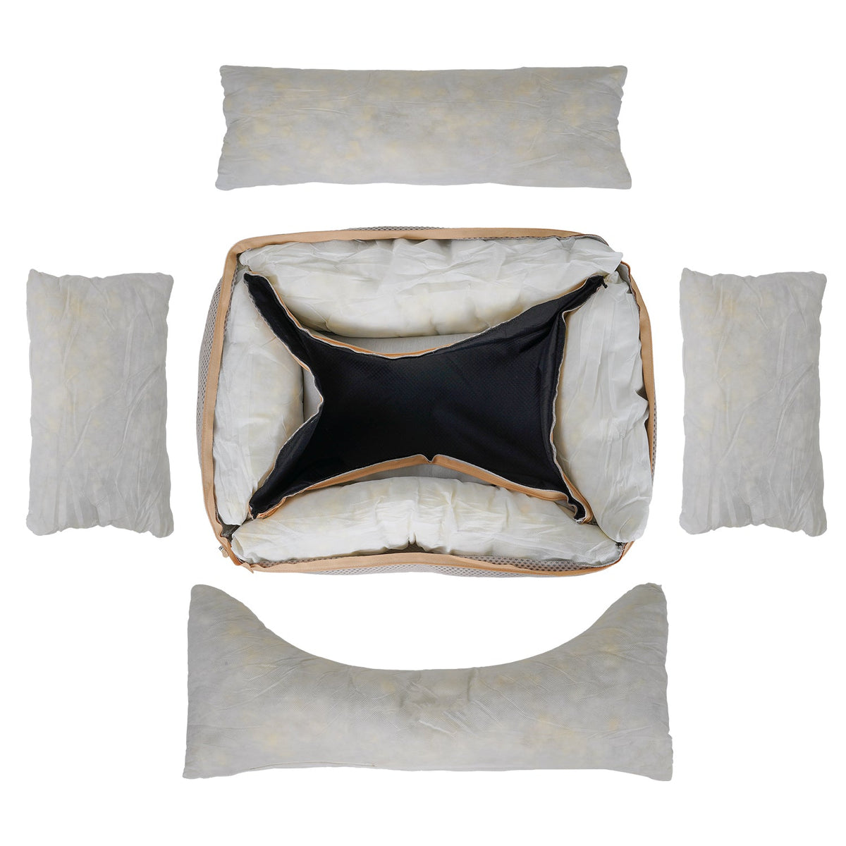 Chatsworth Memory Foam Bolster Dog Bed – Ralph & Co Beige Nest Bed