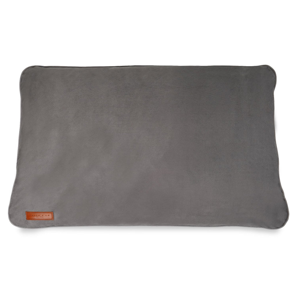Top-down view of the grey Ralph & Co crate mattress