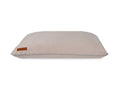 Ralph & Co memory foam dog crate mattress in dusty pink with grey piping and leather badge