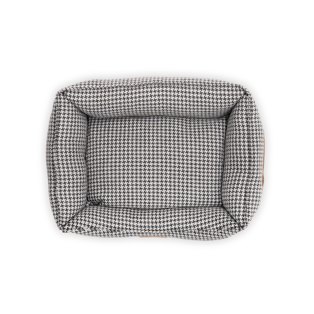 Kensington Houndstooth Bolster Dog Bed – Ralph & Co Luxury Nest Bed