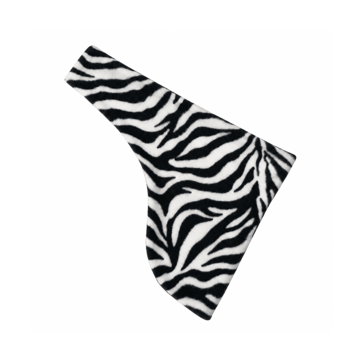 Zebra print Patterned Fleece Dog Sling laid flat on white