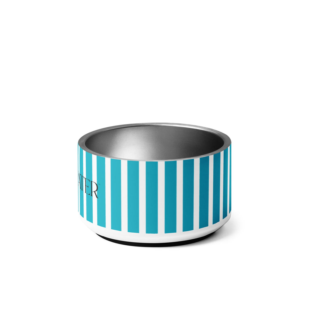 18oz striped dog bowl, left side view