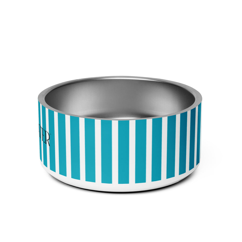 32oz striped dog bowl, left side view