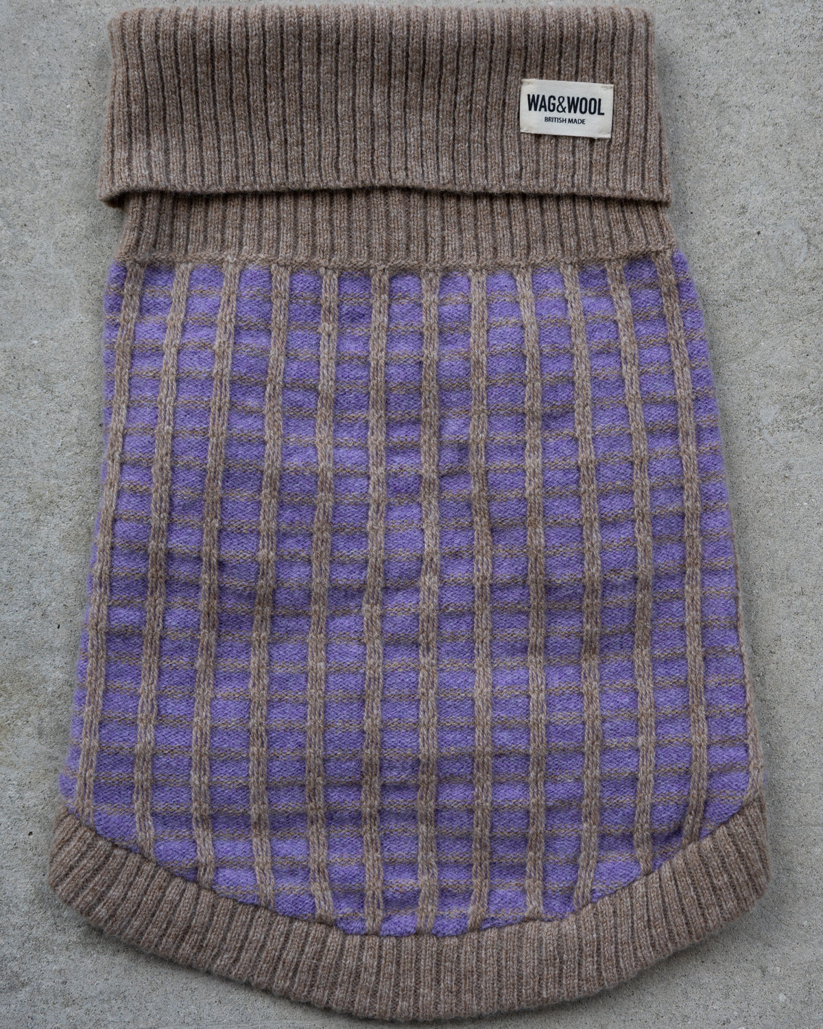 Purple Merino Dog Jumper – Soft Lambswool, Made in UK