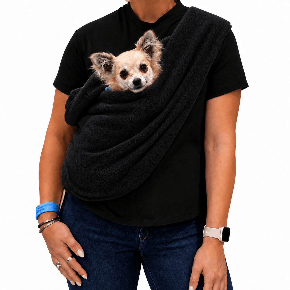 Plain Fleece Dog Sling – Handmade Small Dog Carrier