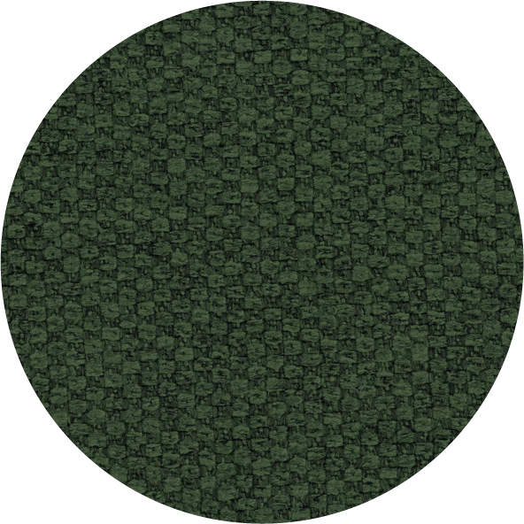 Close-up of the textured deep green woven fabric on the Richmond bed