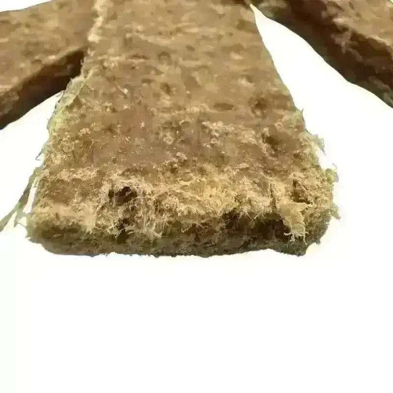 Close-up of a wild boar jerky strip showing the texture