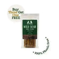 Bag of Pets Larder wild boar jerky chews with plastic-free badge