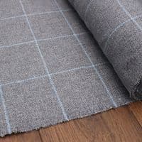 Reversible Sherpa Dog Blanket – Grey & Teal Check, Handmade
